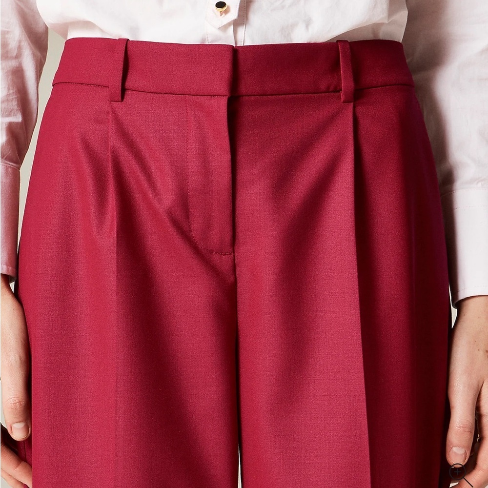 J crew Madagascar rose Relaxed-fit pleated pant in wool blend - Picture 2 of 5